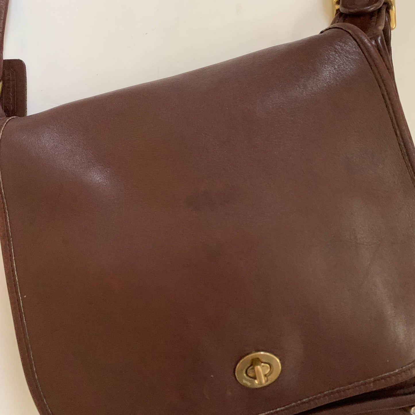 Vintage Coach Stewardess Leather Brown 9525 Purse Handbag