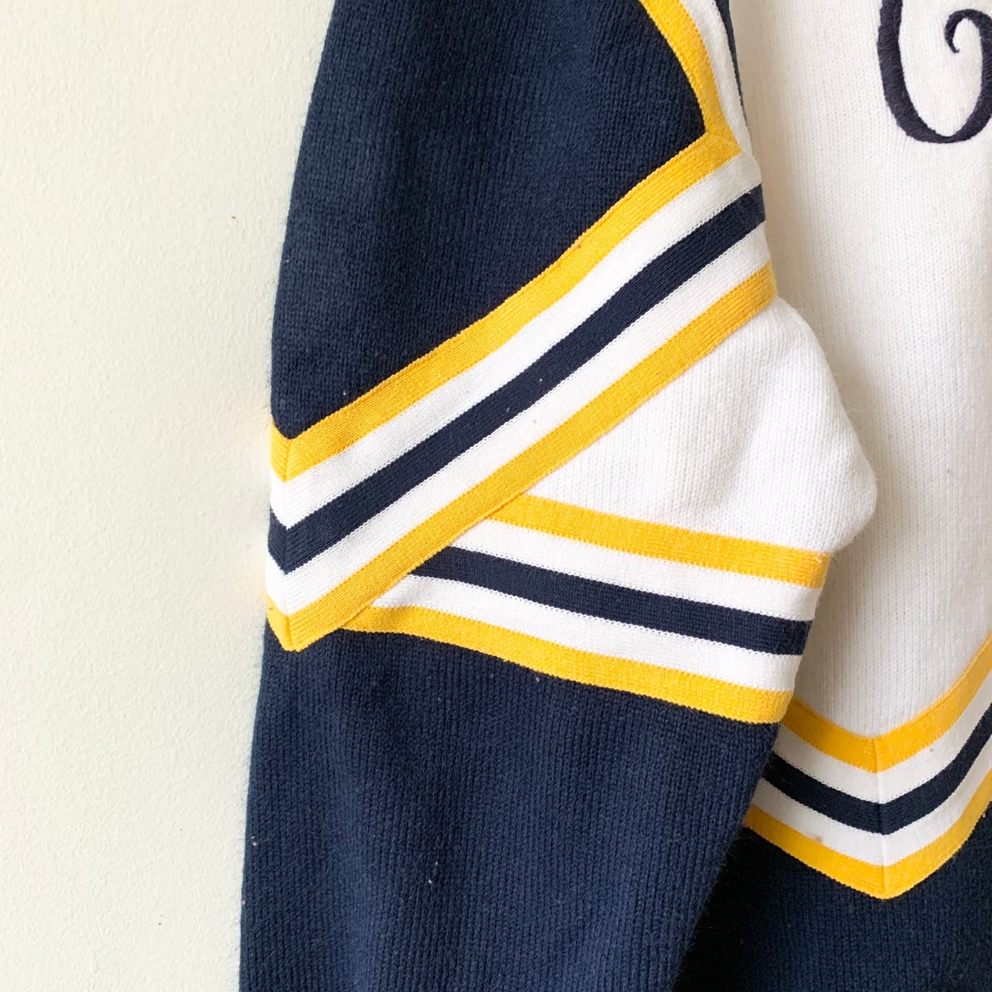Vintage Cheerleader Varsity Sweater Copley High School Ohio Blue Yellow White