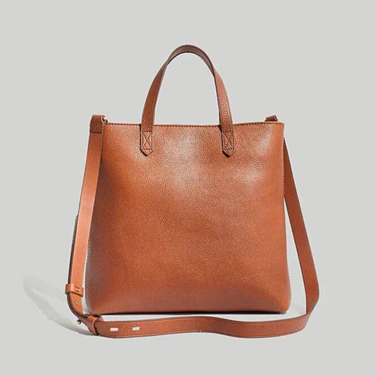 Madewell Zip Top Leather Transport Crossbody Brown Saddle Purse B2545