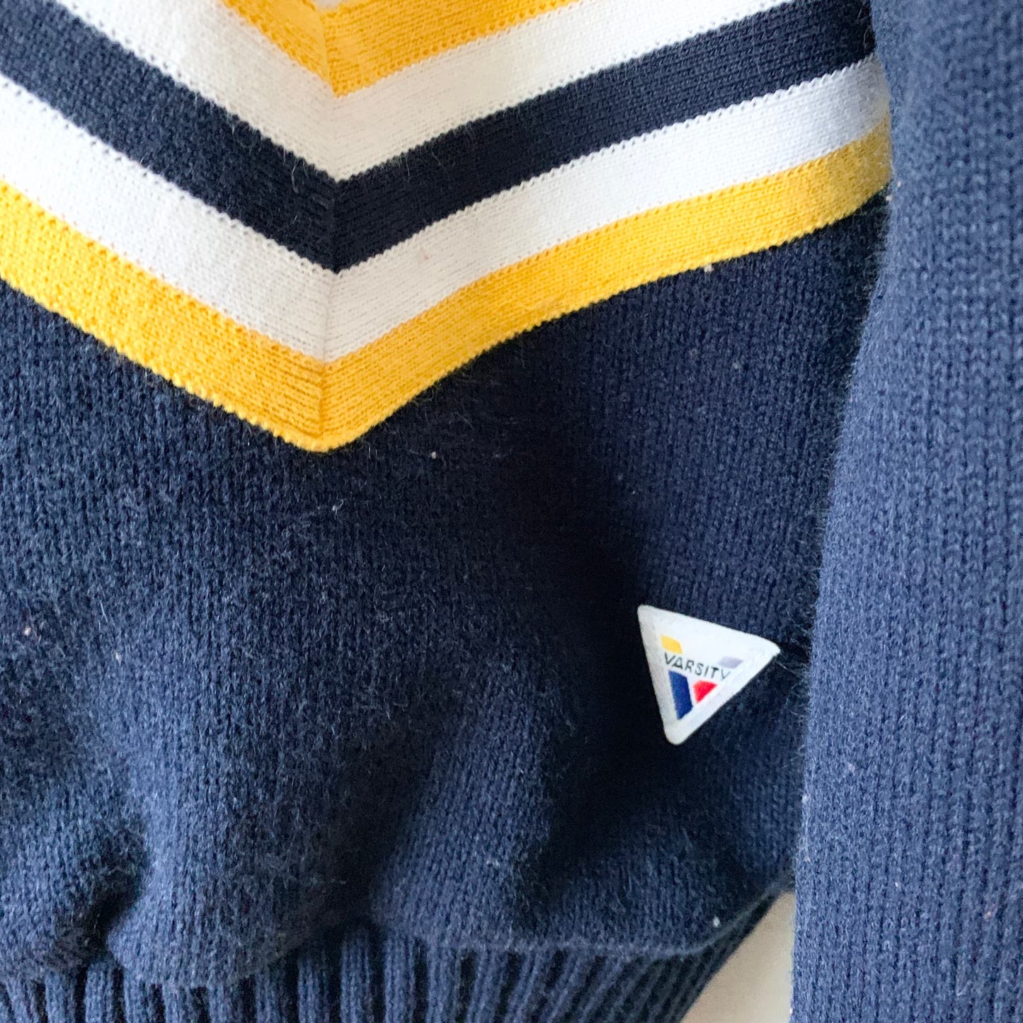 Vintage Cheerleader Varsity Sweater Copley High School Ohio Blue Yellow White