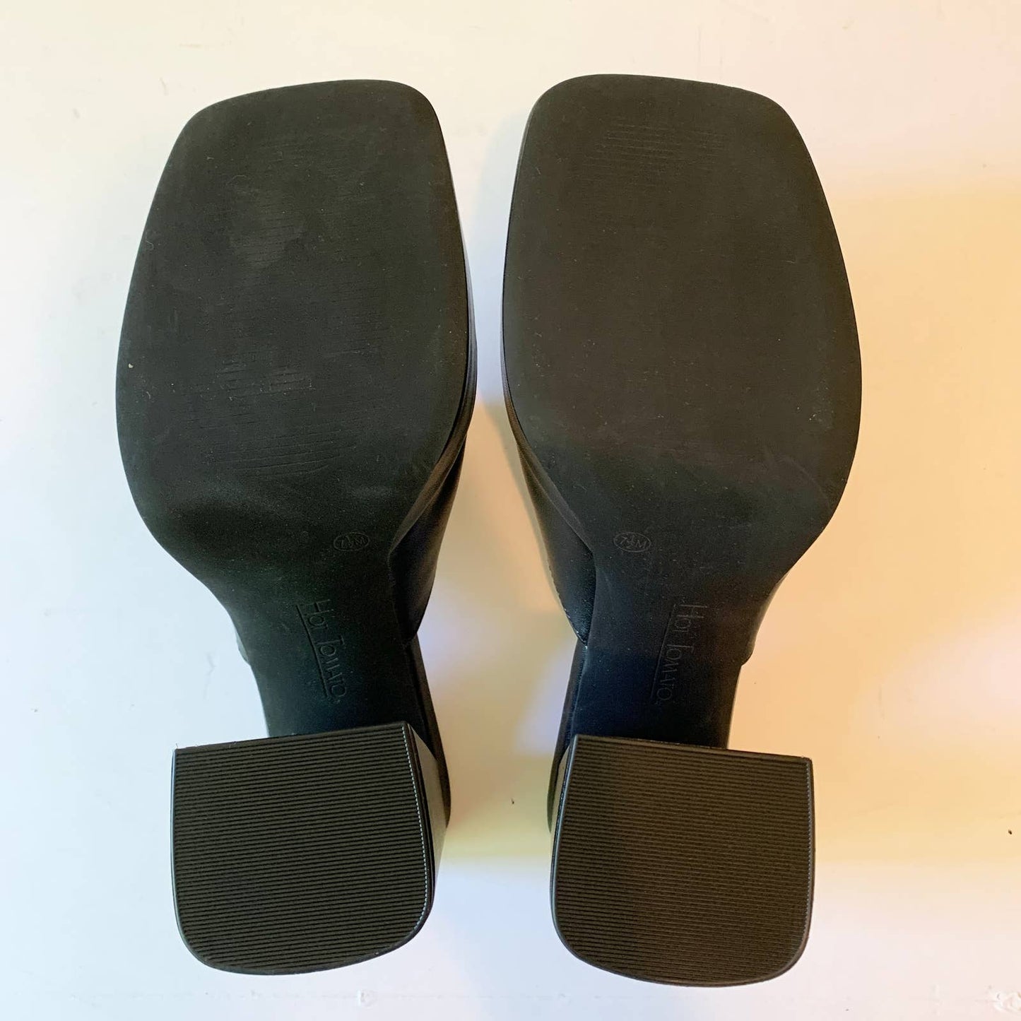 Hot Tomato Tommie Black Platform Sandal Heels Shoes 7.5