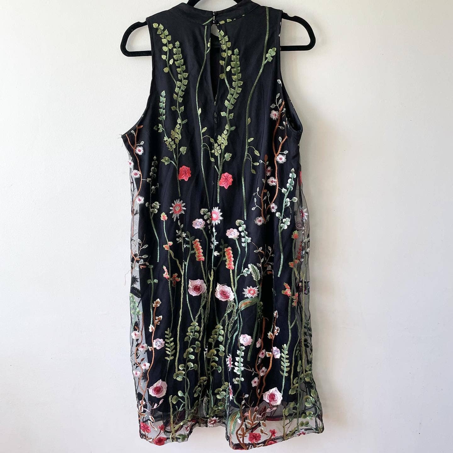 Est. 1946 Black Floral Embroidered Dress