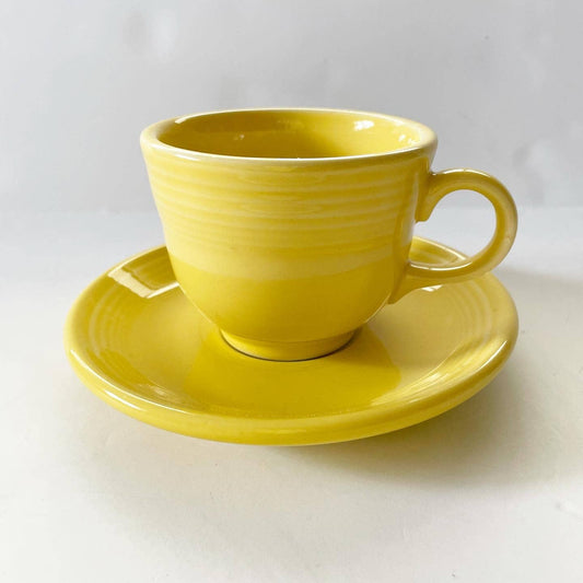 Fiesta Ware Yellow Fiestware Homer Tea Cup and Saucer Set