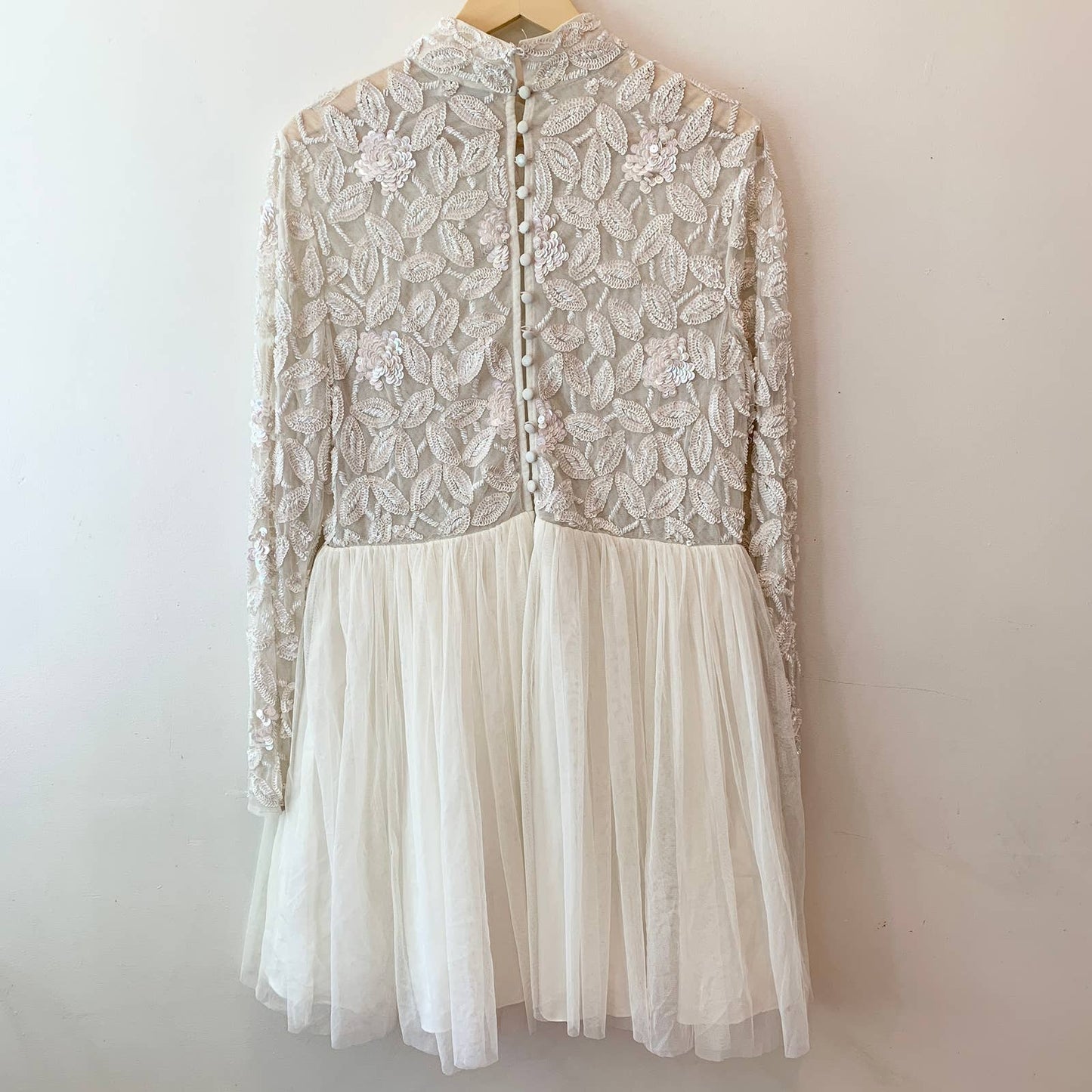 ASOS Bridal Arabella embellished bodice mini wedding dress with mesh skirt 14