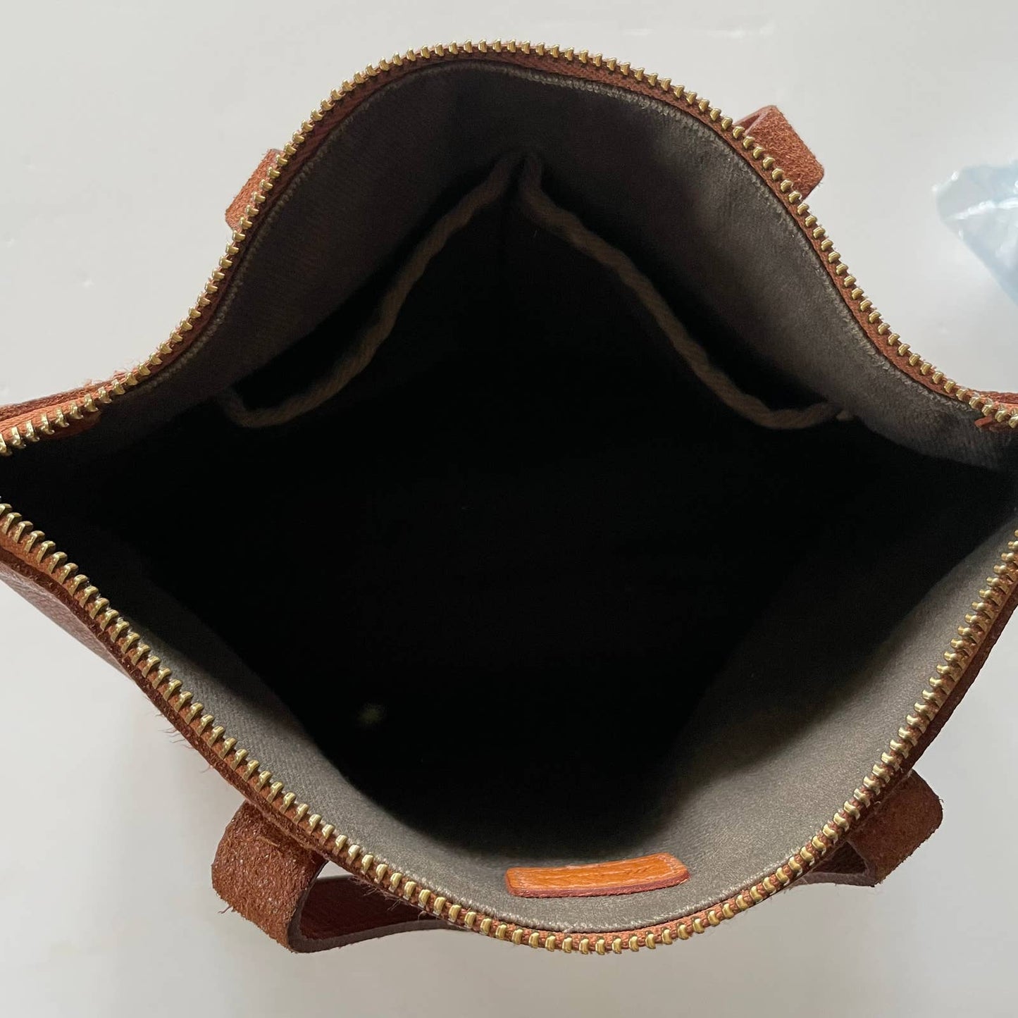 Madewell Zip Top Leather Transport Crossbody Brown Saddle Purse B2545