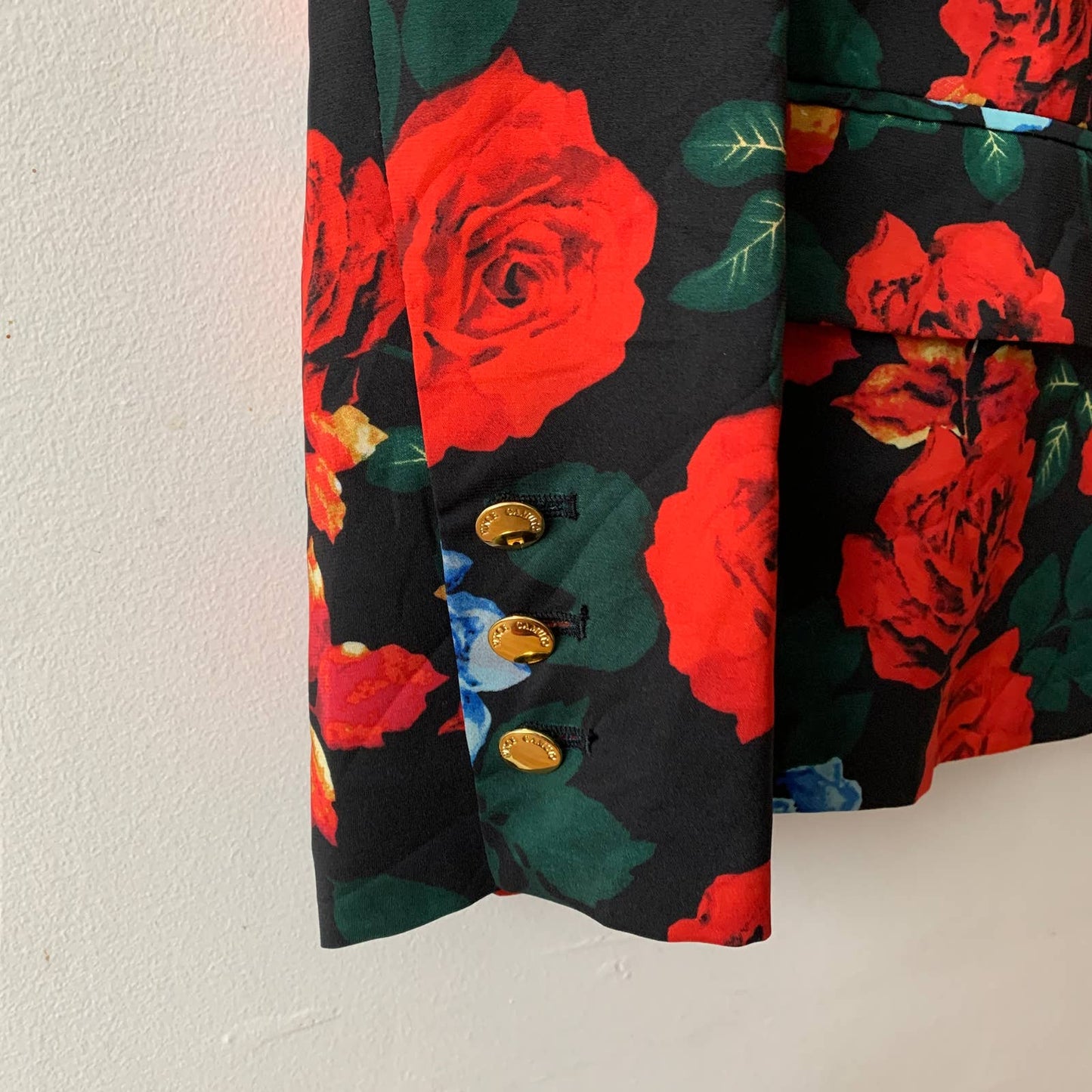 Vince Camuto Red Rose Floral Print Valentine's Satin Blazer 10