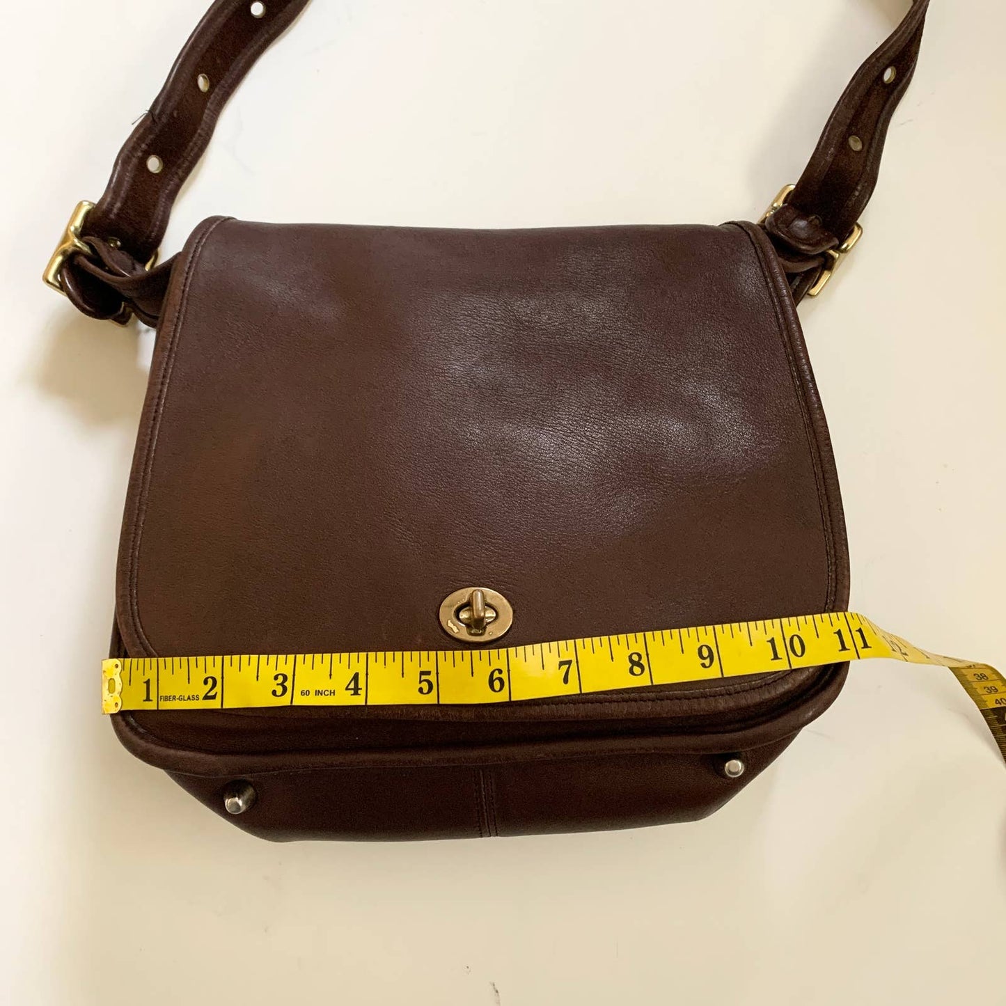 Vintage Coach Stewardess Leather Brown 9525 Purse Handbag