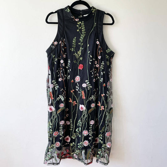 Est. 1946 Black Floral Embroidered Dress
