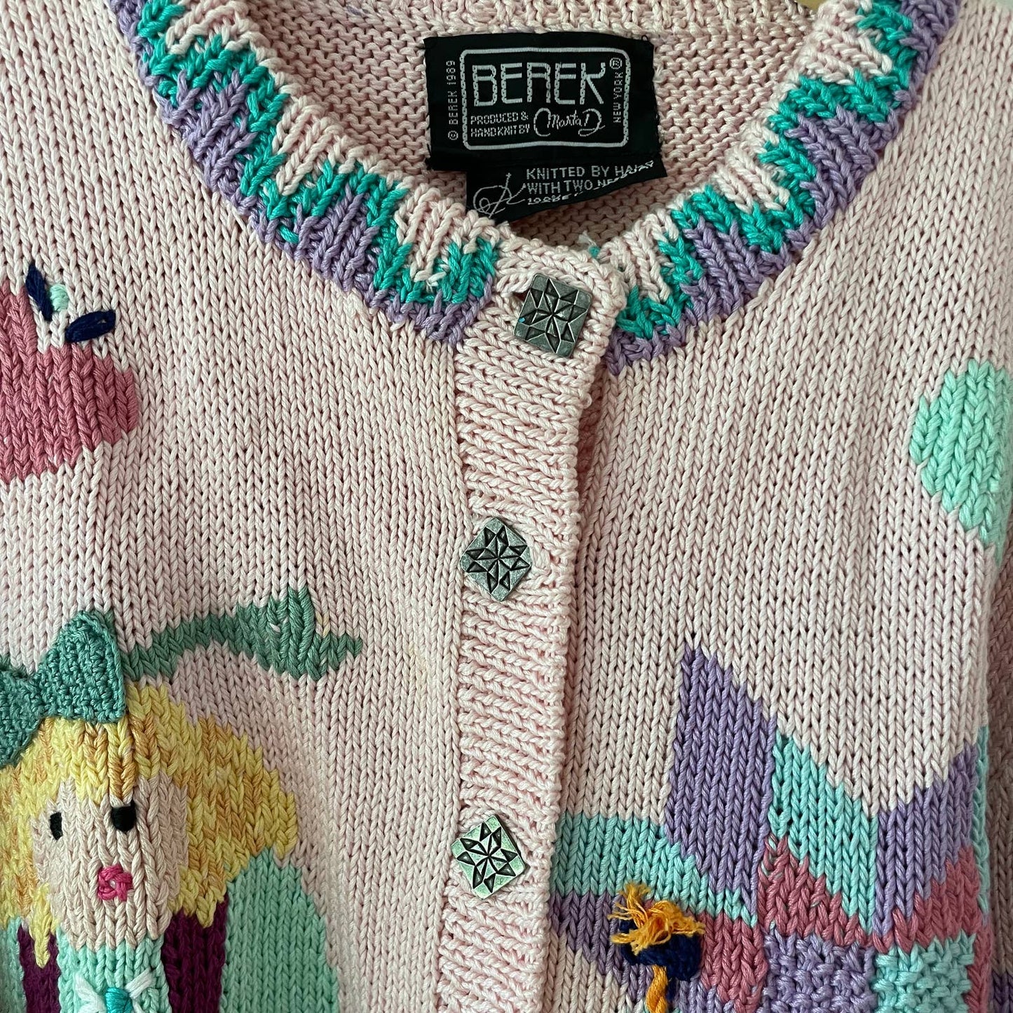 Berek Hand Knit Vintage Girl Pattern Cardigan Sweater