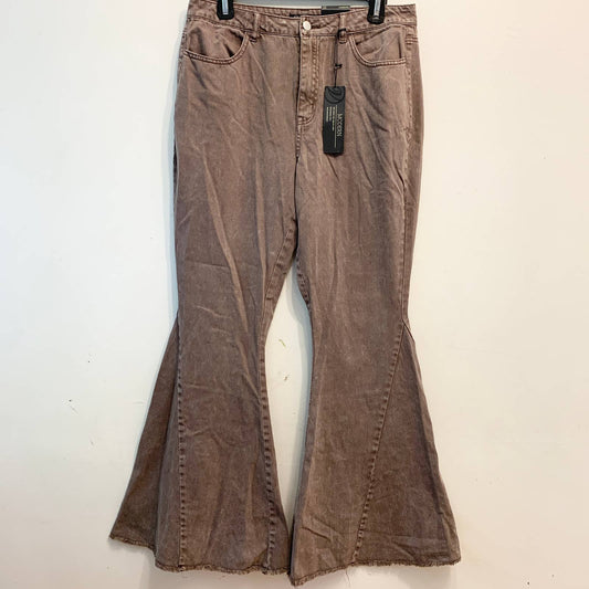 Versona High 70s Flare Bell Jeans Brown Ash Sz 10