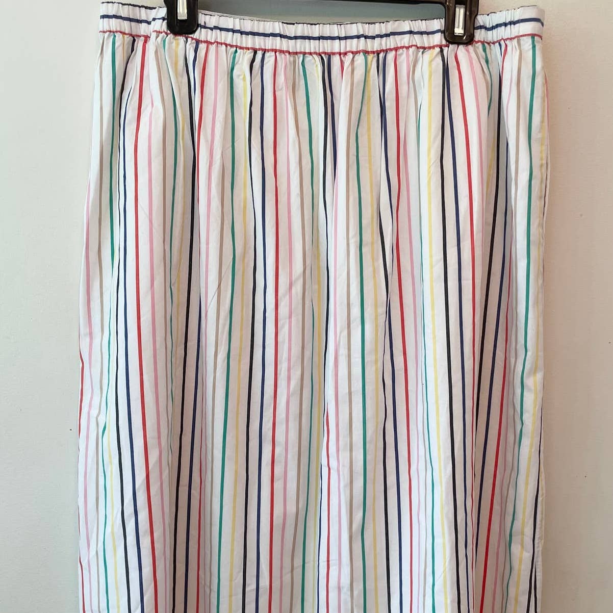 J. Crew Factory Rainbow Stripe Button Front Midi Skirt AO092