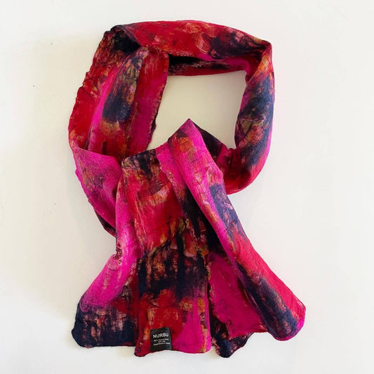 Nurbu Wool Silk Nepal Pink Scarf