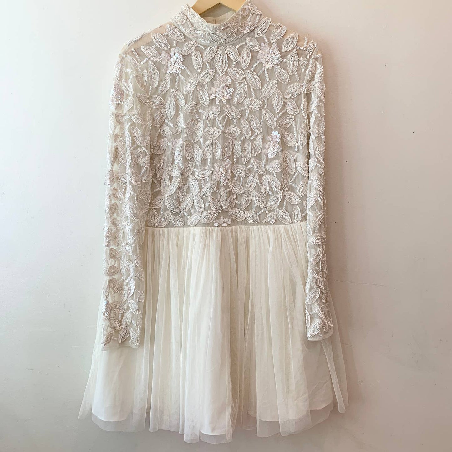 ASOS Bridal Arabella embellished bodice mini wedding dress with mesh skirt 14