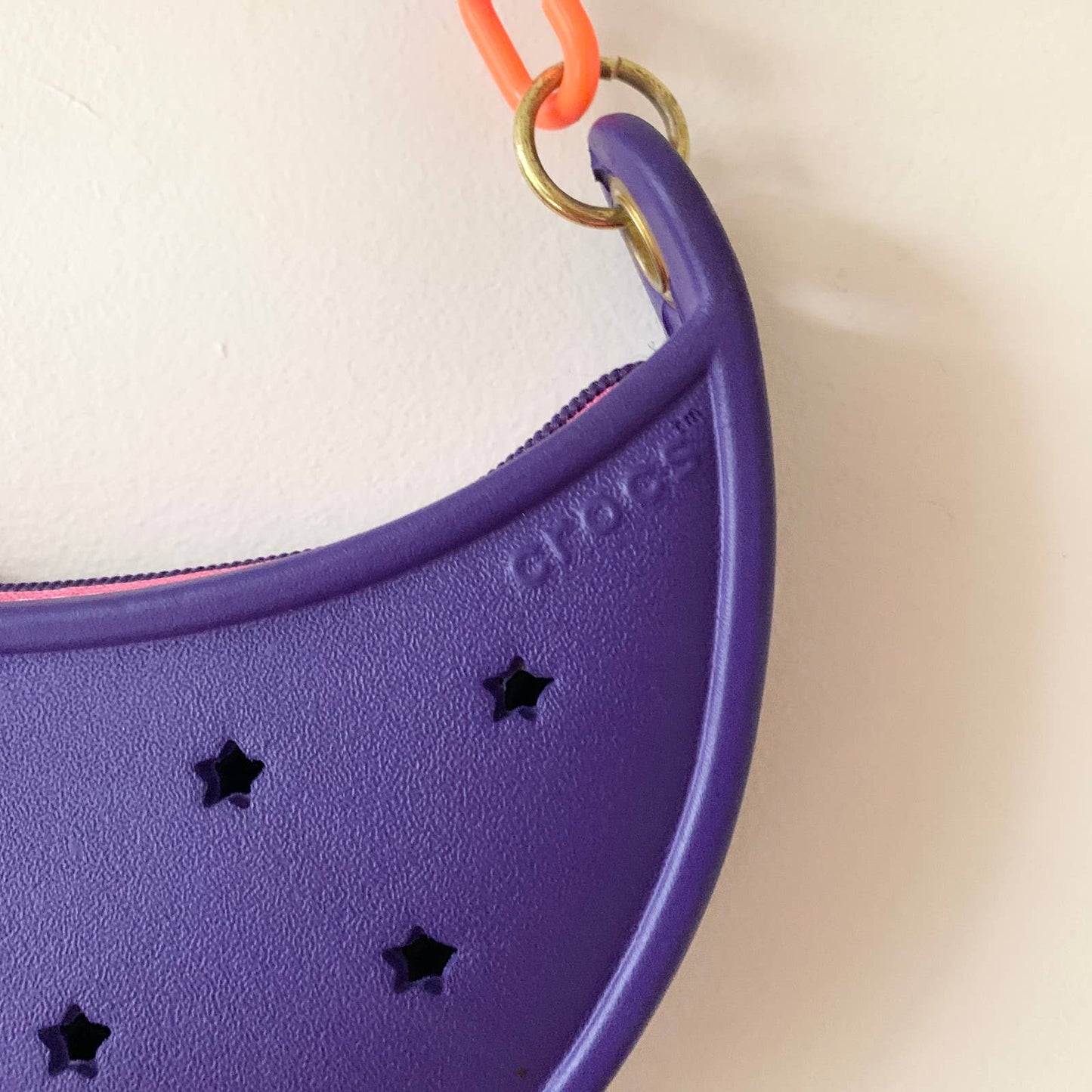 Crocs Purple Rainbow Crecent Moon Rubber Purse Bag
