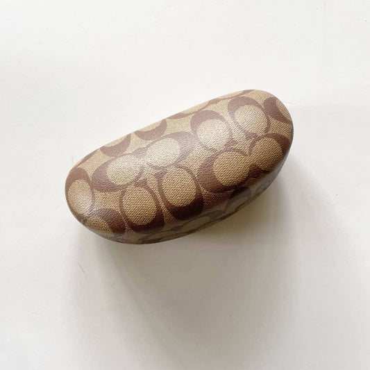 Coach Signature Logo Brown Glasses Case