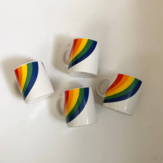 Vintage FTD Rainbow 1980s Coffee Mugs