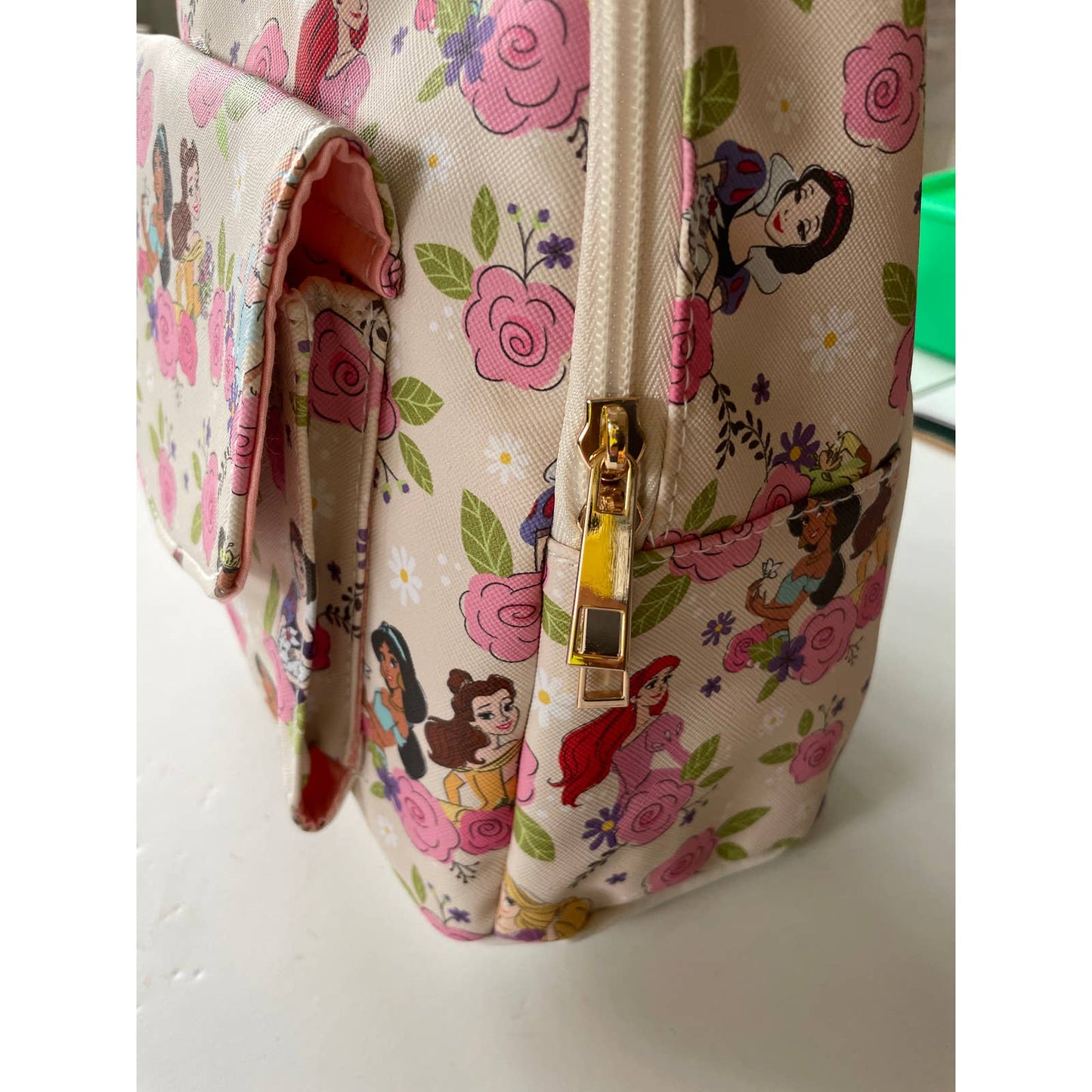 Disney Princess White Pink Mini Backpack Floral Purse