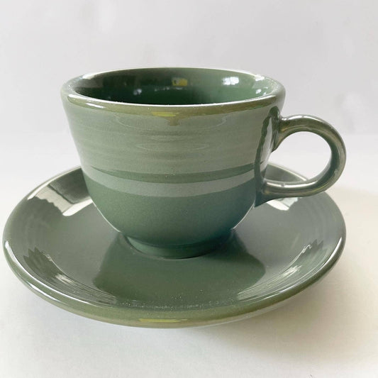 Fiesta Ware Green Fiestware Homer Tea Cup and Saucer Set
