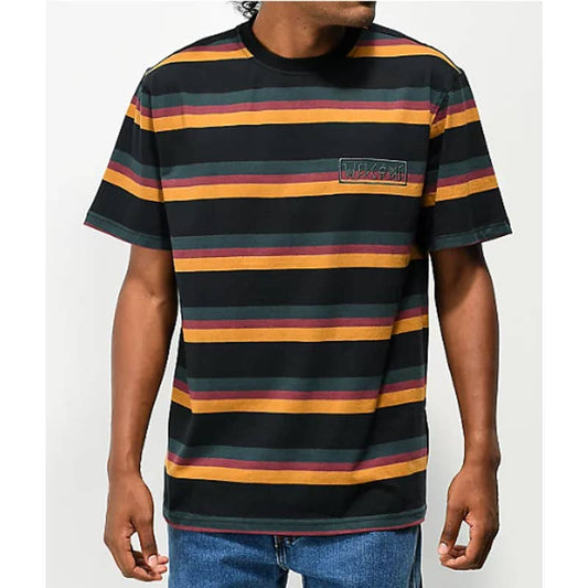 Welcome Medius Black Stripe Retro Skater T-Shirt