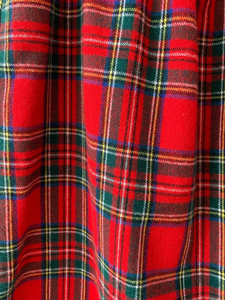 Vintage Random Sportswear Flannel Pull On Straight & Pencil Midi Skirt 90s Large