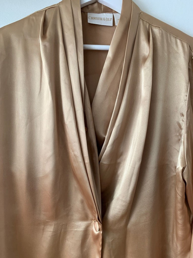 Vintage Christie & Jill Gold Blouse Size 14