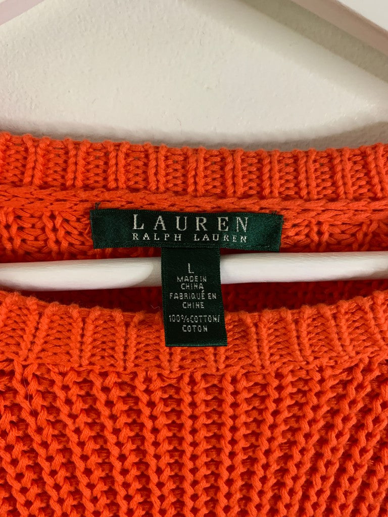 Ralph Lauren Chunky Knit Red Sweater Size Large