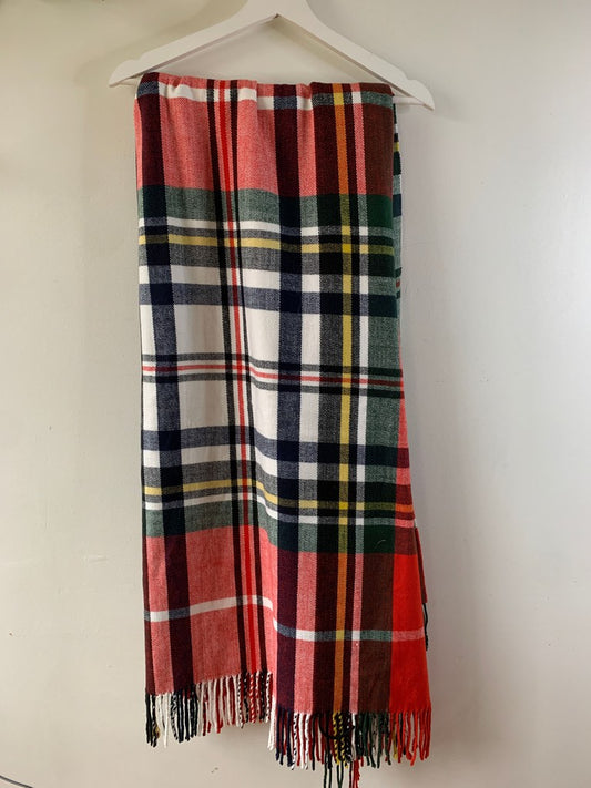 Indigo Tartan Plaid Throw Blanket