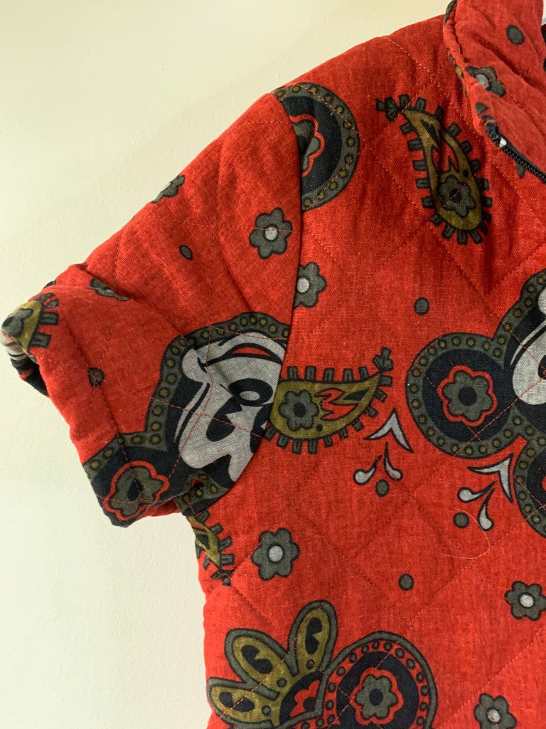 Mickey Print Quilted Short Sleeve Jacket Shacket Size Large