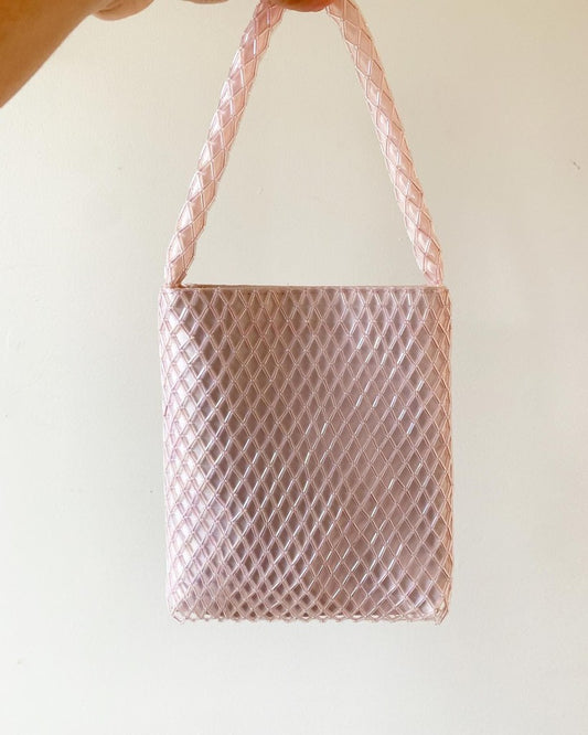 Vintage Y2K Pink Beaded Mini Purse with Strap La Regale