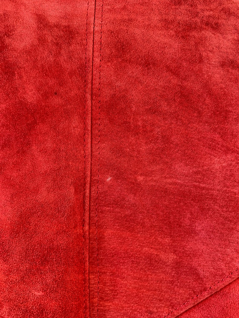 Vintage Fashions by 80s Jill Leather Trim Red Wool Overcoat Union Made