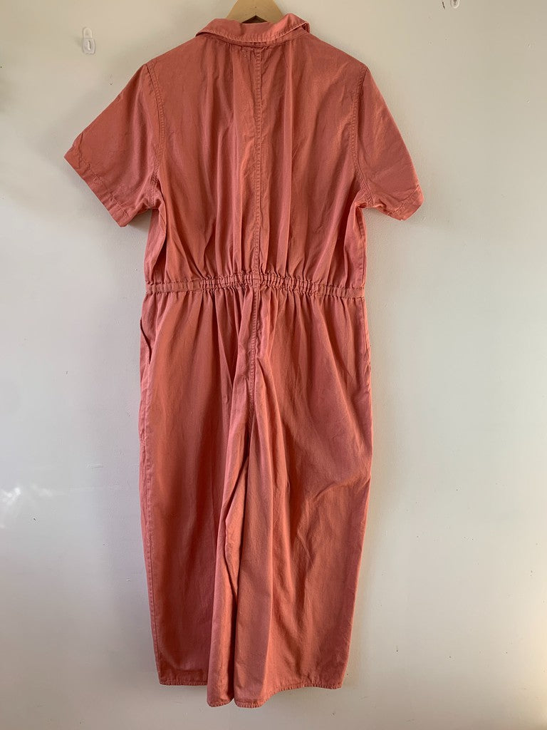 Madewell Cropped Wide Leg Plus Size Utility Jumpsuit Coral Tan Size 20 Style Number G7789