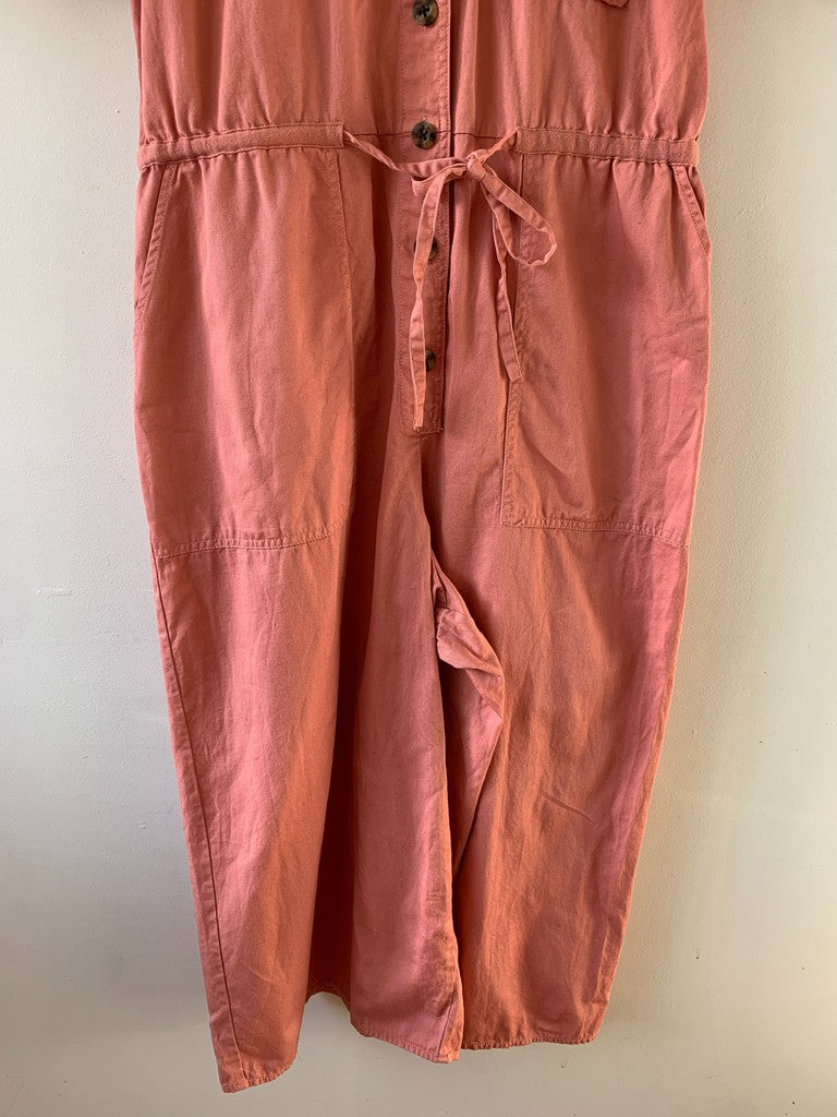 Madewell Cropped Wide Leg Plus Size Utility Jumpsuit Coral Tan Size 20 Style Number G7789