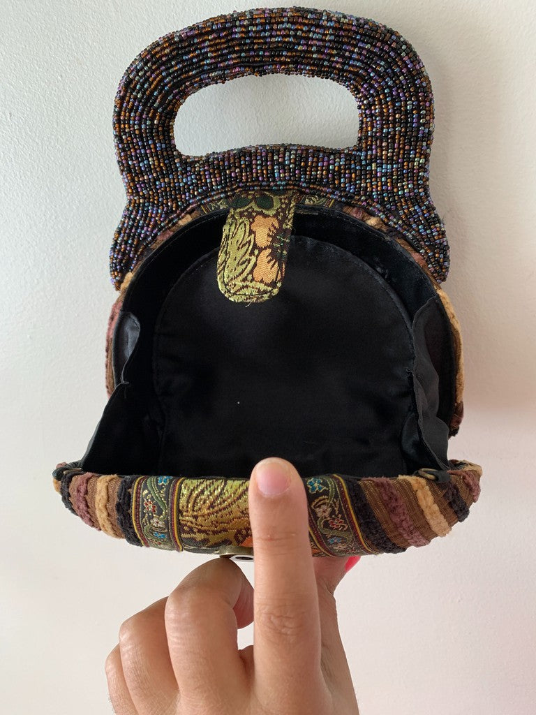Vintage Y2K Beaded Stripe Mini Purse