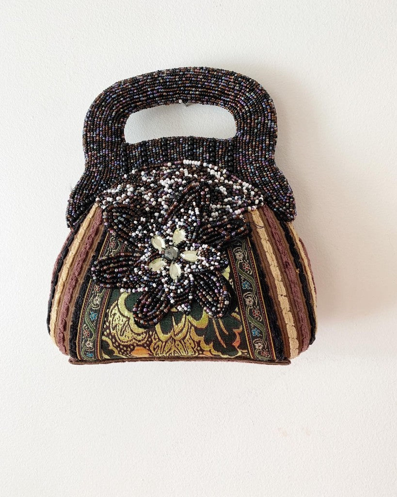 Vintage Y2K Beaded Stripe Mini Purse