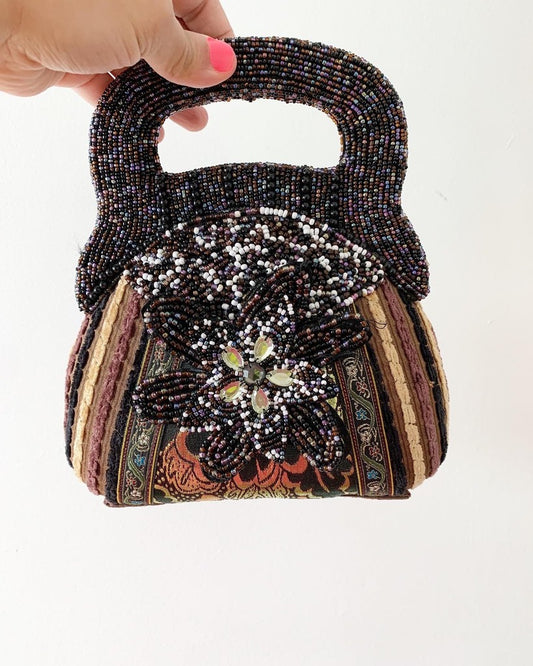 Vintage Y2K Beaded Stripe Mini Purse
