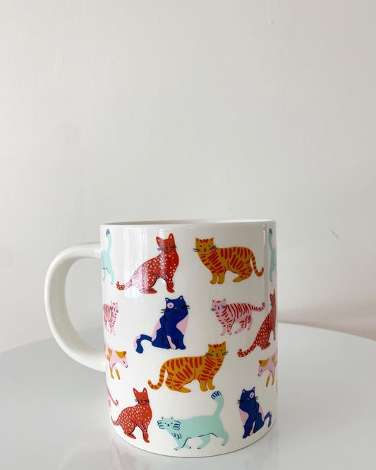 Parker Lane Multicolor Cat Person Mug 16 Oz