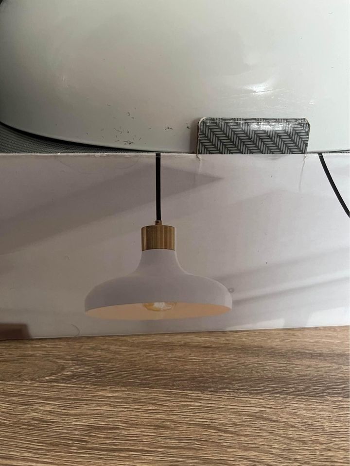 Threshold Target Crosby White Brass Pendant Light Fixture Plug In or Hardwire