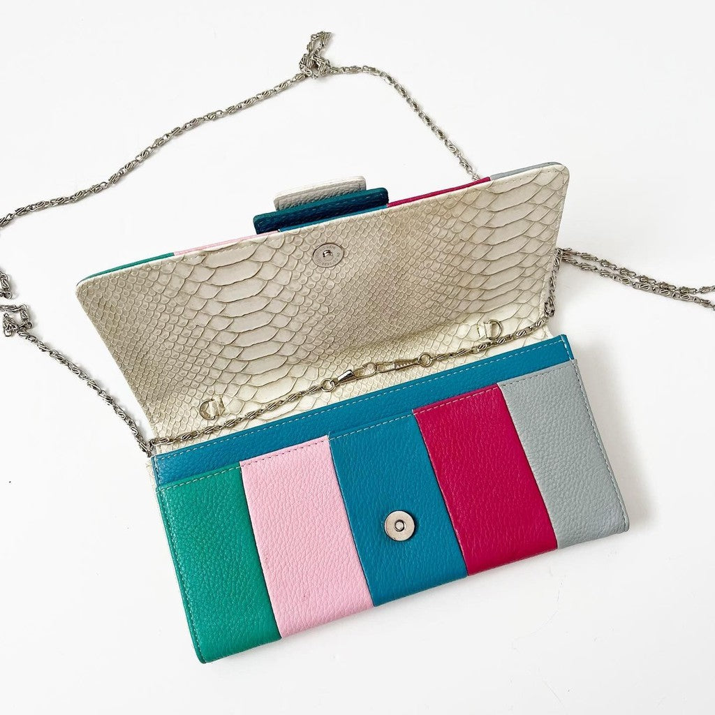 Multicolor Women Wallet Removable Strap