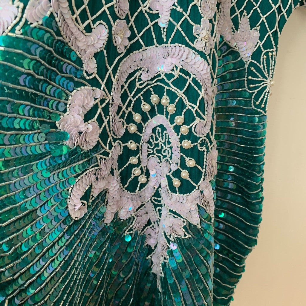 Stenay Sequin Open Back 100% Silk 80s Dresses