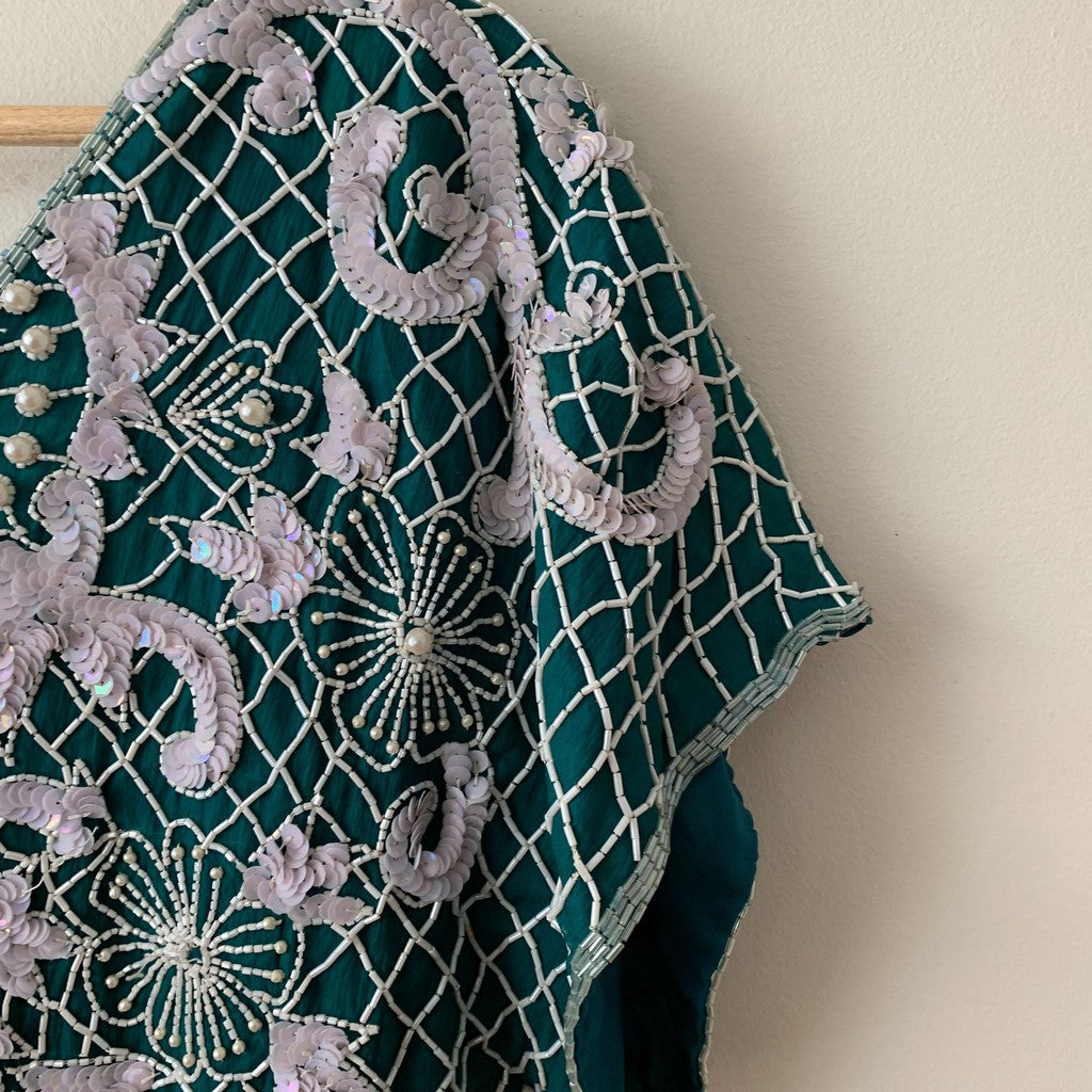 Stenay Sequin Open Back 100% Silk 80s Dresses