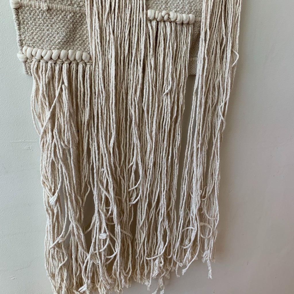 Boho Macrame Woven Tapestry Wall Hanging Cream