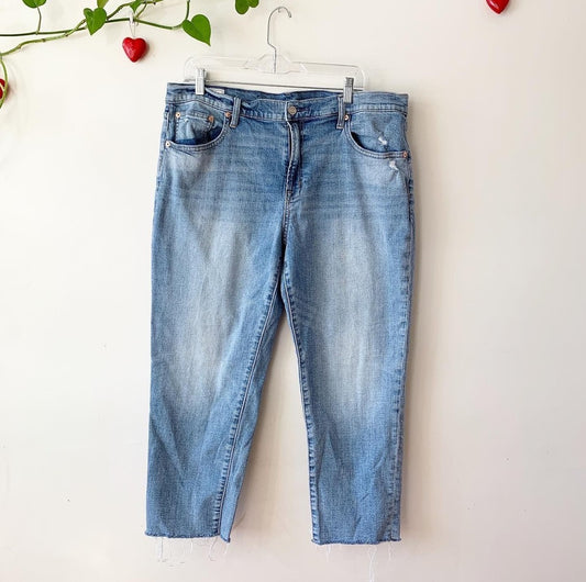 Gap Mid Rise Straight Leg Light Wash Jeans Size 16 Regular Plus
