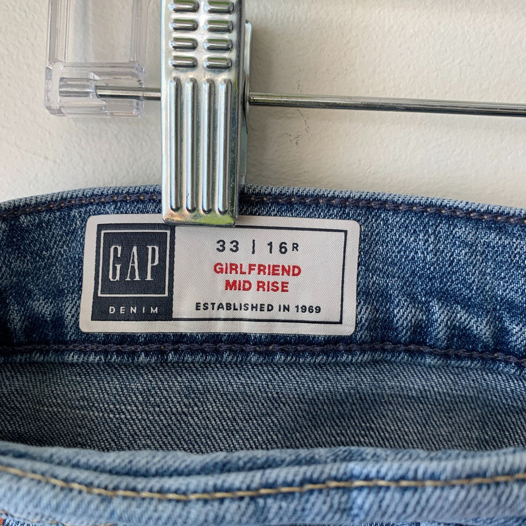 Gap Mid Rise Straight Leg Light Wash Jeans Size 16 Regular Plus