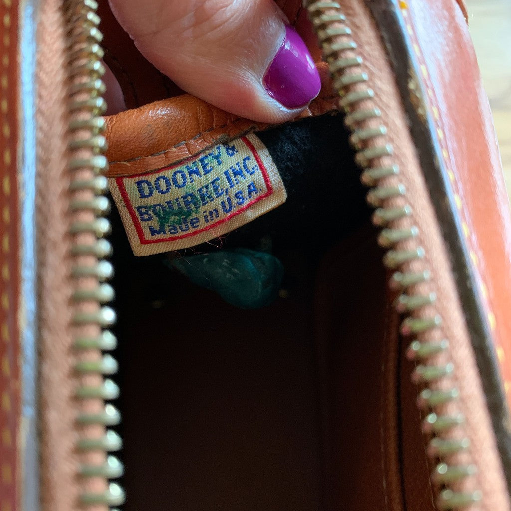 Dooney & Bourke Black & Brown Leather Shoulder Bag Detachable Strap