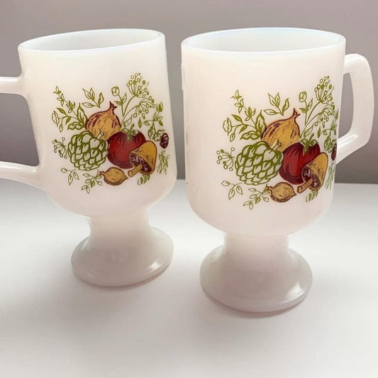 Vintage Mushroom Latte Mugs Set of 2