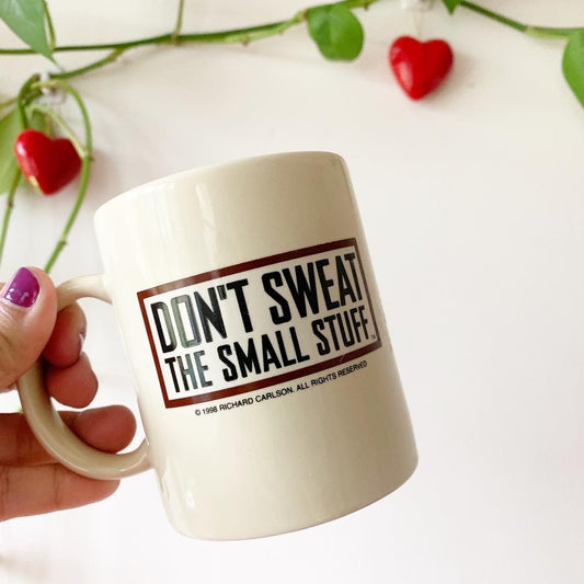 Vintage 80s Don't Sweat the Small Stuff Mug Richard Carlson