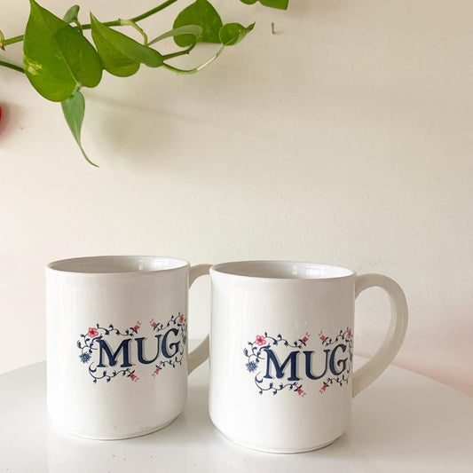 Set of 2 Vintage Floral Mugs