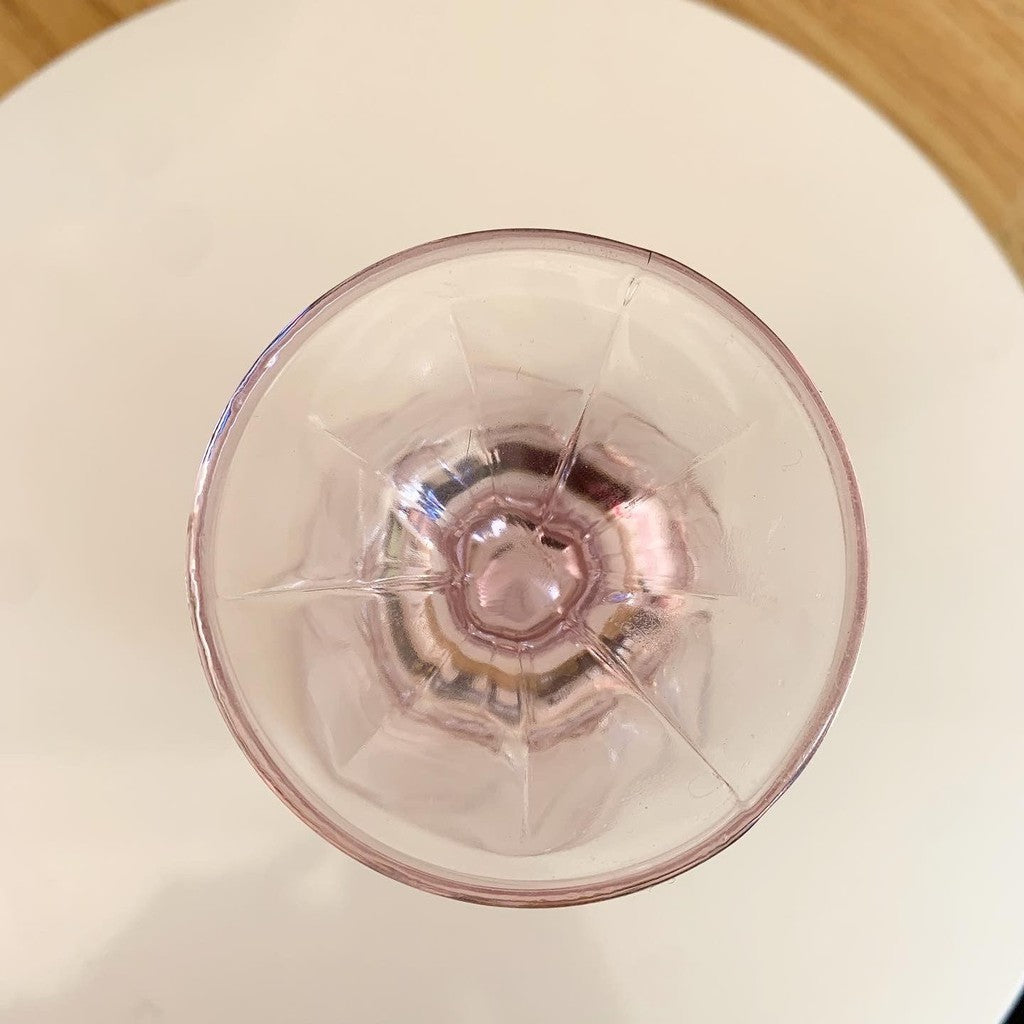Noritake Sweet Swirl Six-Piece 7 3/8 Goblet Pink Glass