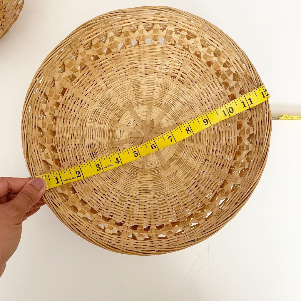 Bundle of 11 Boho Wicker Trivet Wall Baskets Gallery Wall Rattan