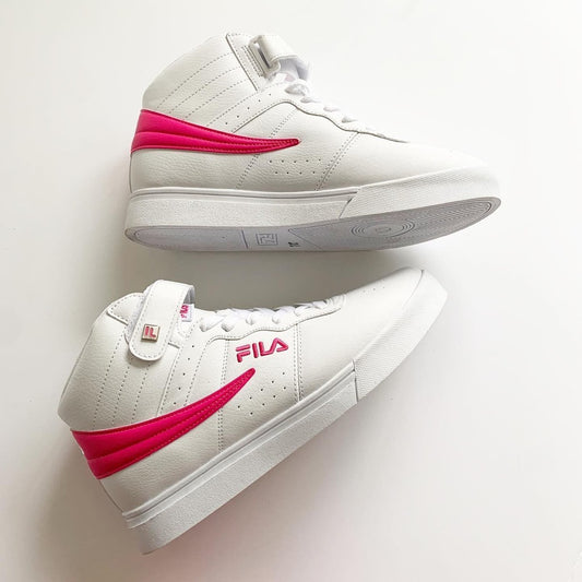 FILA Vulc 13 White & Pink High Top Sneaker 9